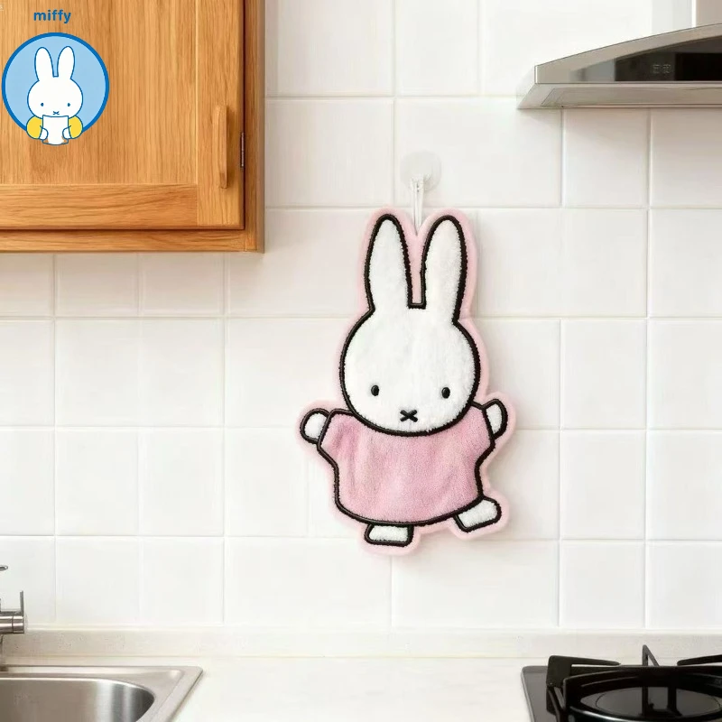 Kawaii Miffy Hangable Cute Water-Resistant Thick Towel - Non-odor - Suitable for Kitchen and Bathroom Hand-Washing Cloths