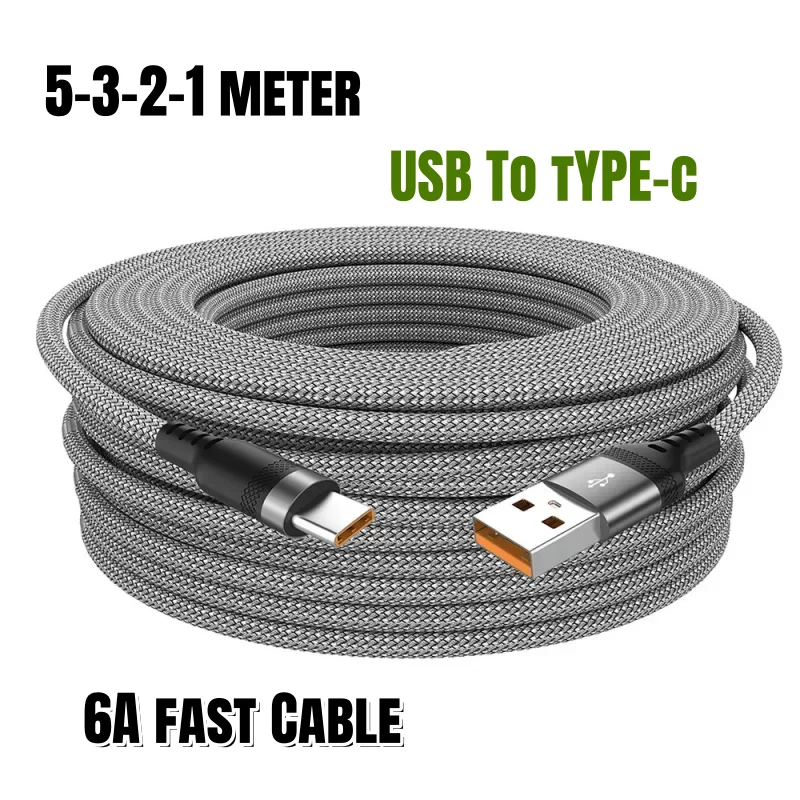 Für Handys, Ladekabel, Datenkabel, 1 m/2 m/3 m/5 m, 6 A, ultraschnelles Ladekabel für Xiaomi, Samsung, POCO, iPhone, universelles USB-C-Kabel
