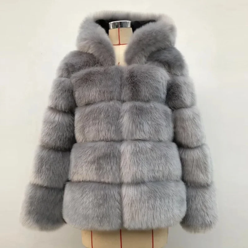 Fashion Ladies Fake Fur Coat Winter Women Custom Faux Fur Jacket Warm Faux Fur Coat for Women