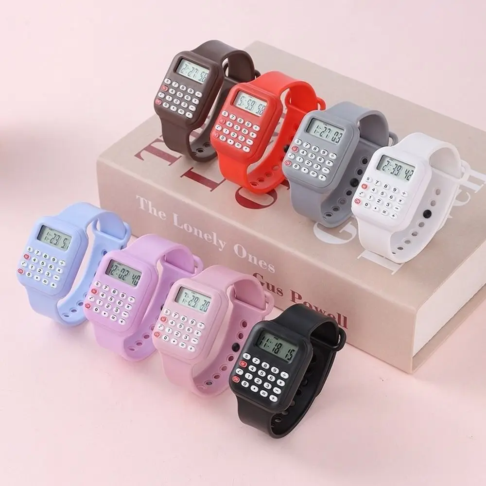 الإبداعية عرض التاريخ آلة حاسبة صغيرة ساعة متعددة الوظائف الكرتون الإلكترونية آلة حاسبة رقمية الرياضة الإلكترونية ساعة أطفال
