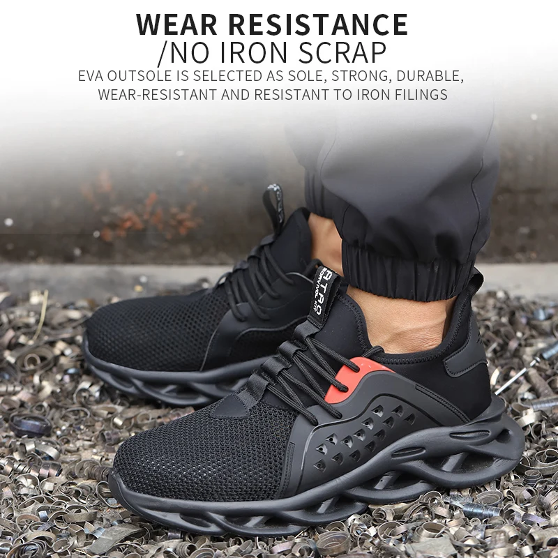 Work Sneakers Lightweight Steel Toe Shoes Men Safety Shoes Puncture-proof Work Shoes Boots Fashion Indestructible Footwear