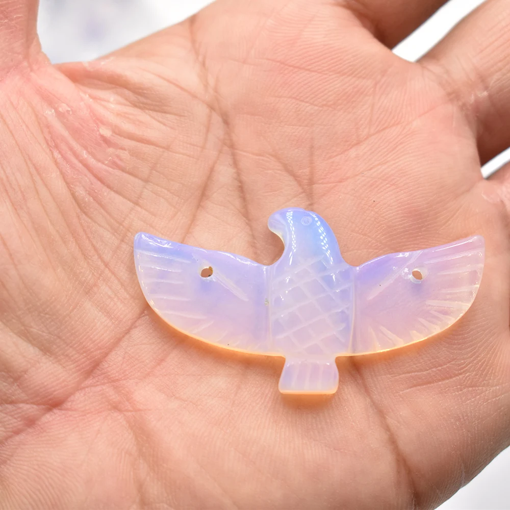 Großhandel 4 Stück/Set Modische geschnitzte Naturstein-Amethyste Lapislazuli Adler-Vogel-Tier-Anhänger für Schmuckherstellung Kostenlos – Detail 5