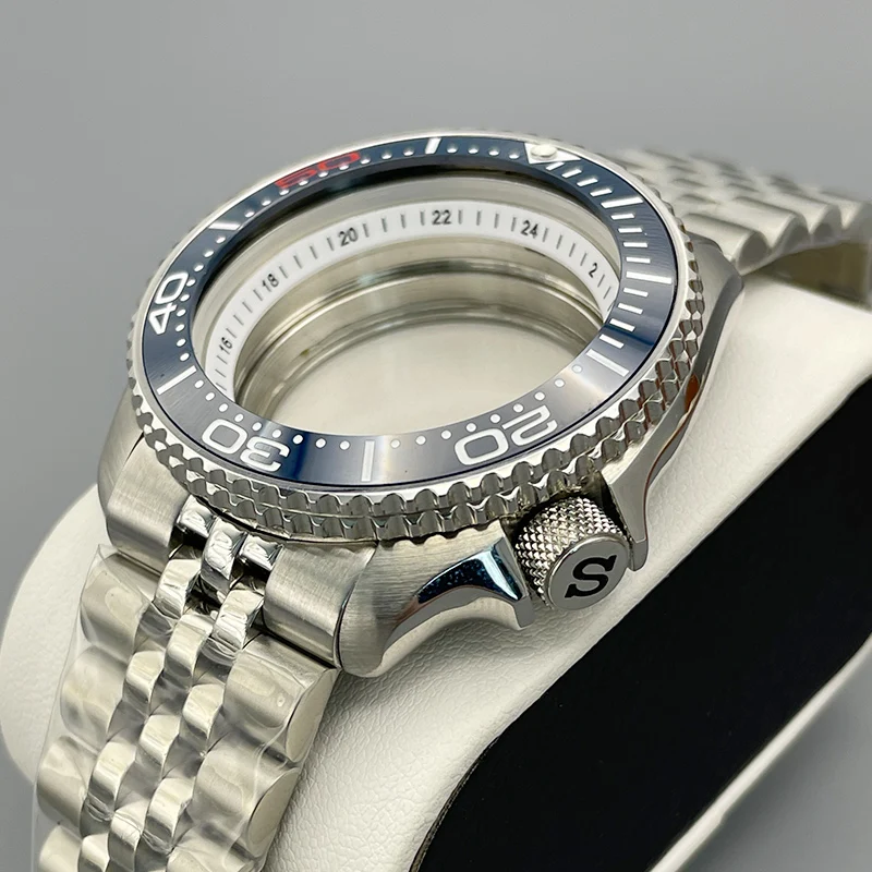 42mm NH35 Case SKX007 Watch Case and Band Flat Double Sapphire Glass 38mm Curved Bezel Insert 28.5mm Dial For NH35 NH36 Movement