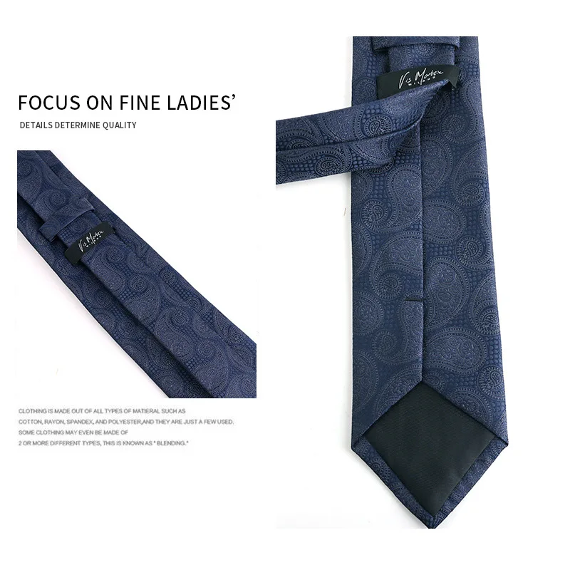 Dark Blue Black Ties For Mens Luxury Shirt Collar Necktie Paisley Floral Slim Tie Business Suit Accessories Man Wedding Cravate