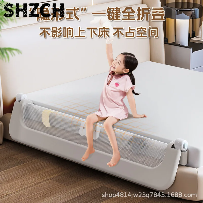 Barandilla de Seguridad para Cuna, Barrera Anticaídas para Bebés, Barrera Lateral Plegable para Cama, Barrera Lateral de Cama Práctica para Niños Pequeños