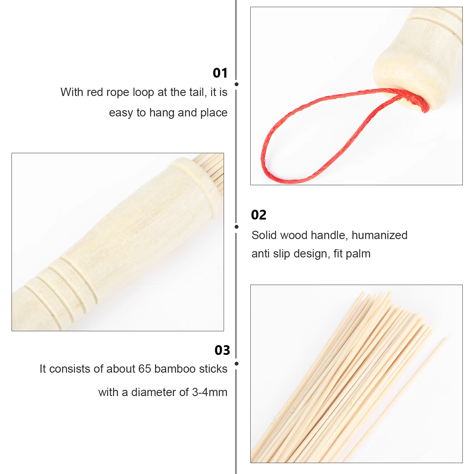 

Bamboo Massage Stick Sauna Workout Back Massager Percussion Hammer Tool Foot Body