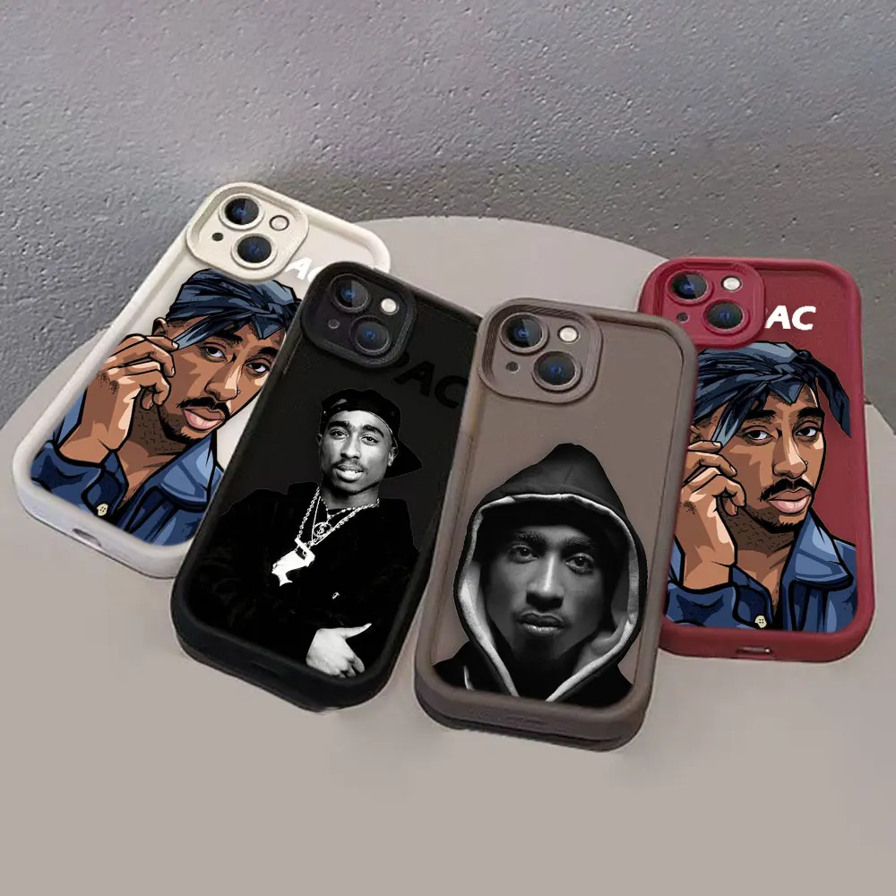 Rap Singer 2PC Tupac Phone Case For VIVO V20 V23 V23E V25 V27 V29 V30 V30E X60 X70 X80 X90 X100 PRO 4G 5G Case Funda Shell Capa