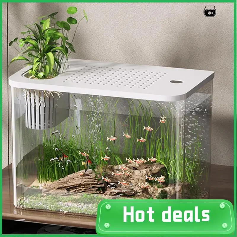 

AC62-Fish Tank Aquarium Transparent Desktop Tank Turtle Aquarium Small Aquariums Decorative Fish Container For Fish