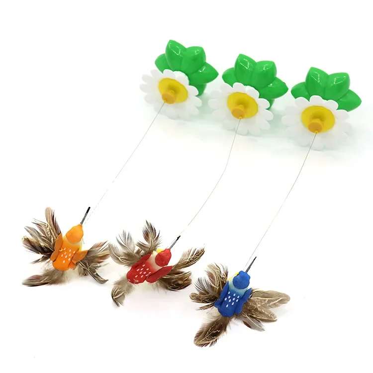 Rotating Electric Butterfly, Hummingbird And Bee Pet New Product Rotating Around Flowers To Cats And Butterflies Pet Toys 고양이