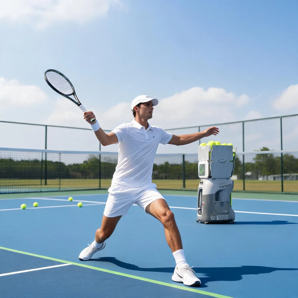 Professional AI Tenniix Tennis Ball Shooting Machine Visual Tracking AI Coach Tennis Ball Laucher  for Tennis Player