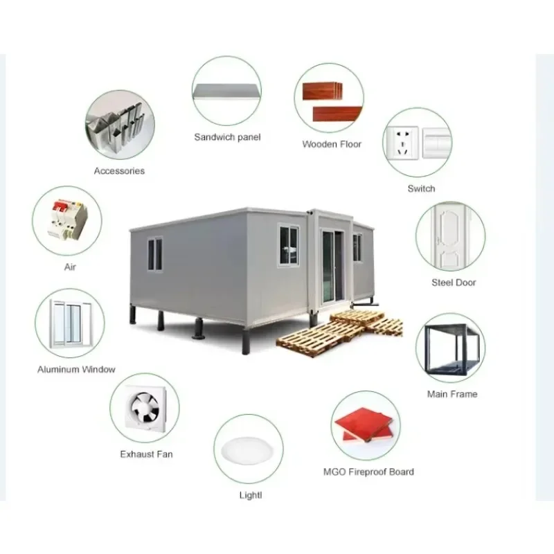 Mobile Expandable Factory Wholesale Site Container Dormitory Folding Box Mobile Room Removable Temporary Office Quick Room