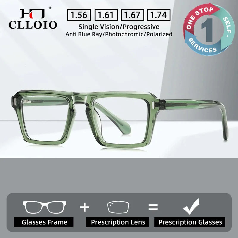 CLLOIO New Fashion Casual Style Versatile Prescription Glasses Anti Blue Light Myopia Glasses TR90 Progressive Reading Eyewear