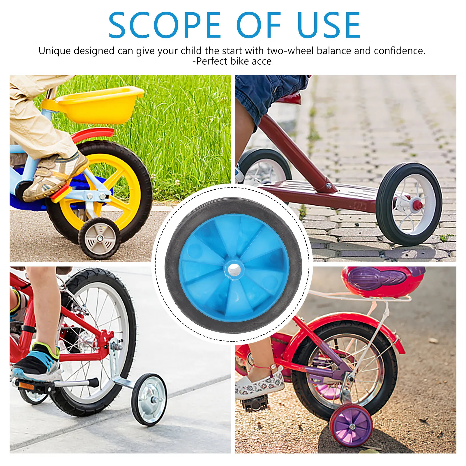 1Set Bike Train Wheels Children Auxiliary Wear-Resistant Replaceable Stabilisers for Kids Balance Learning Bicycle Accessories