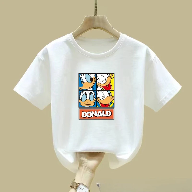 

Donald Duck Kids Loose Tee, Cute Cotton Short Sleeve Top for Boys & Girls Summer