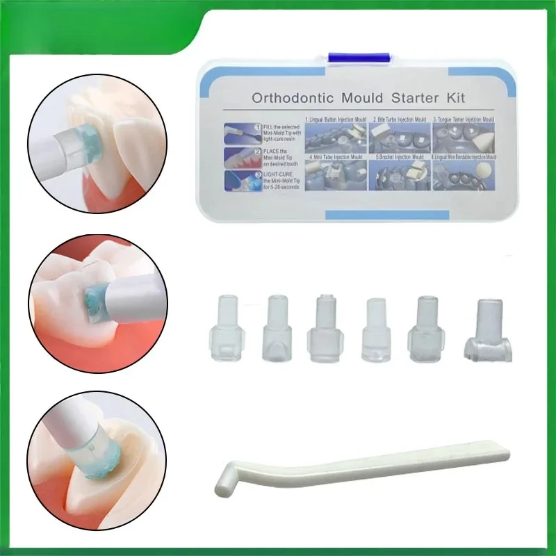 

8 sets Dental Orthodontic Accessories Injesction Mould Lingual Button Tube Brackets for Making Tongue Buckle Forming Molds