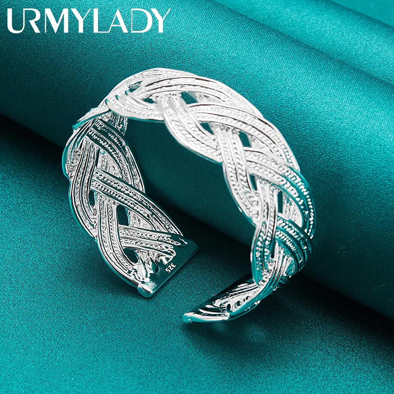 URMYLADY 925 เงินสเตอร์ลิงสร้อยข้อมือกําไลข้อมือสําหรับงานแต่งงานของผู้หญิงแฟชั่น Charm เครื่องประดับ