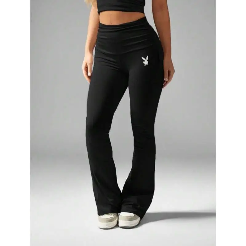 

High Waist Bell Bot Yoga Pants New Sle I 27704 Cross-Border Model Retro Fit Ciwalk Nine Points Polyester Triacetate