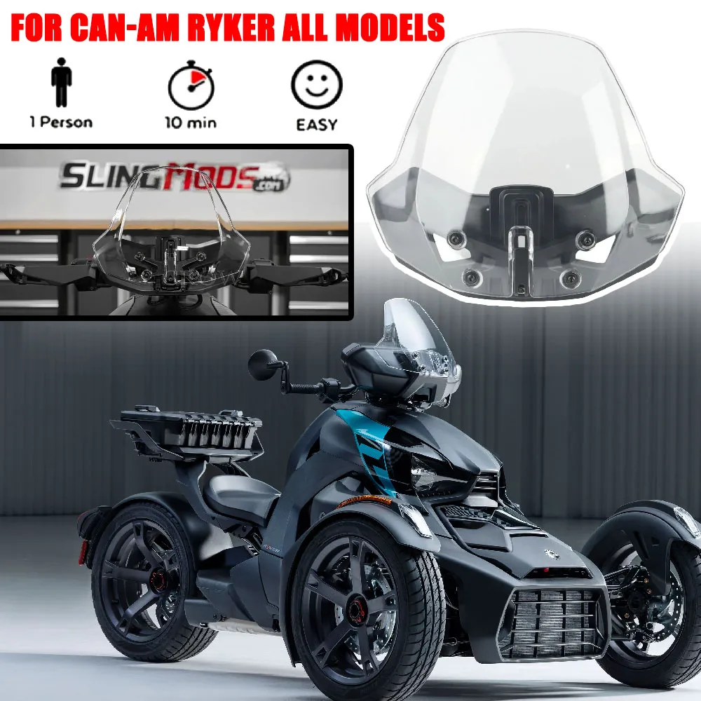 

New Motorcycle Fly Screen Windshield Adjustable Front Windshield Windshield Hard Coated Windshield For Can-Am Ryker 600 900 ACE