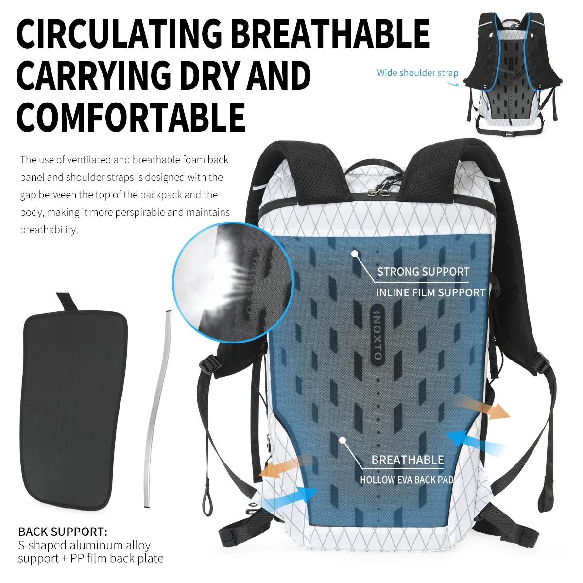 Borsa da alpinismo all'aperto da 22 litri per uomo e donna borsa da fitness leggera per allenamento da viaggio di grande capacità per escursioni antispruzzo m