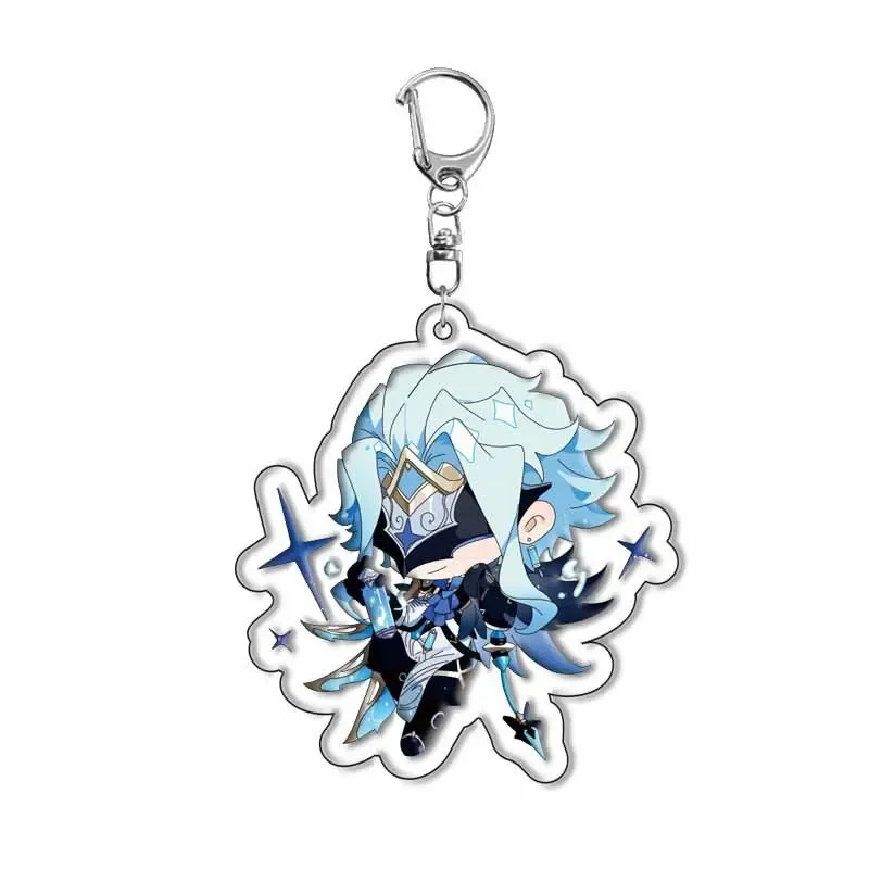 أنيمي المفاتيح يوان شين الشكل Diluc ياي MikoVenti Hutao Baizhu شياو رجل المفاتيح للنساء حقيبة أنيقة سيارة قلادة حلقة رئيسية الهدايا #2