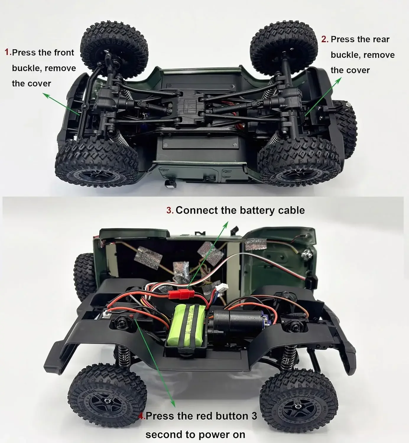 WPLDEWAN 1/18 RC Crawler RC Jeep Remote Control Truck Off Road RC Rock Crawler 4x4 RTR All Terrain 370 Brushed Motor 2.4GHz Full