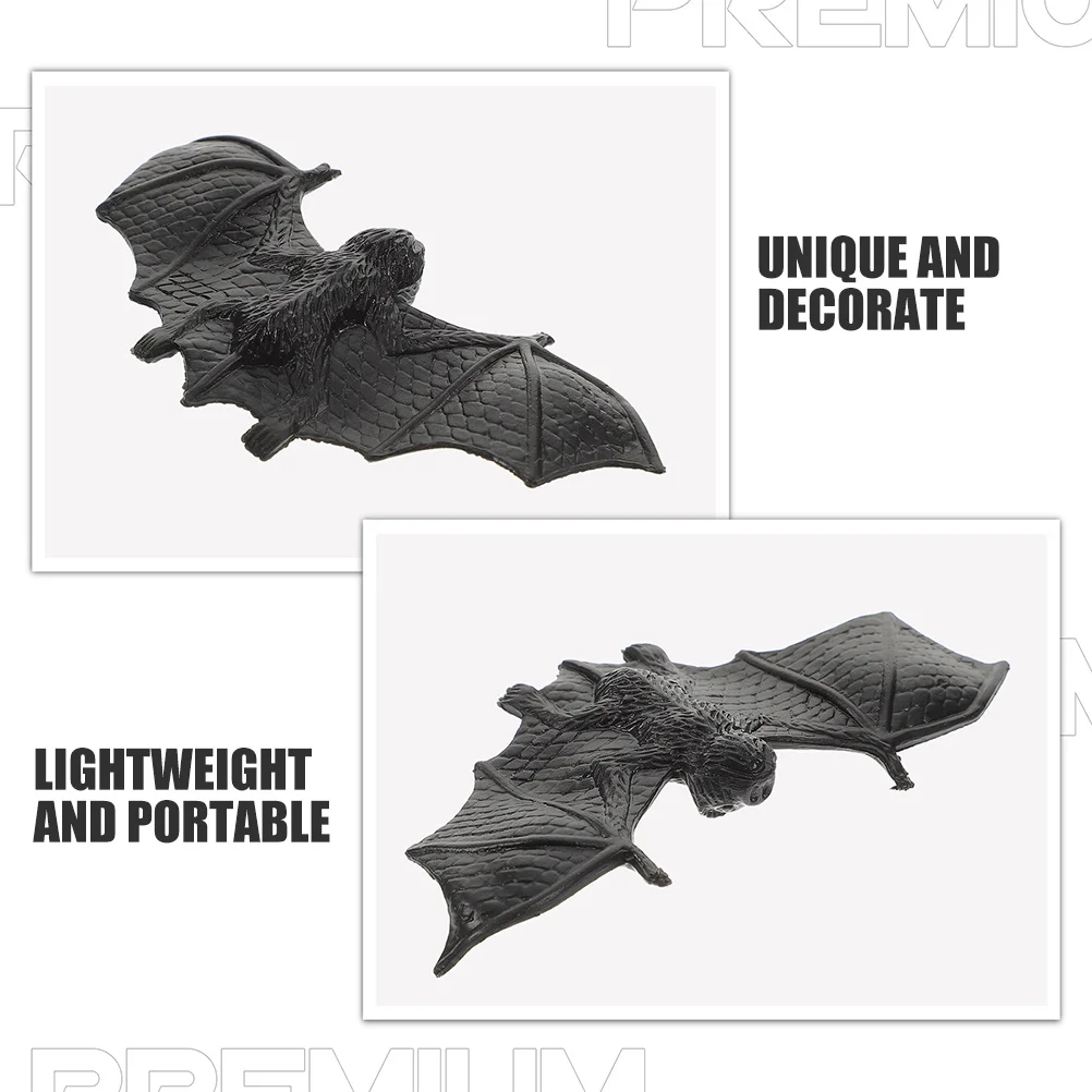 10 قطعة الخفافيش المطاطية الناعمة واقعية هالوين ديكور صغير مخيف المزحة الدعائم تنوعا DIY بها بنفسك منزل مسكون الخفافيش السوداء #4