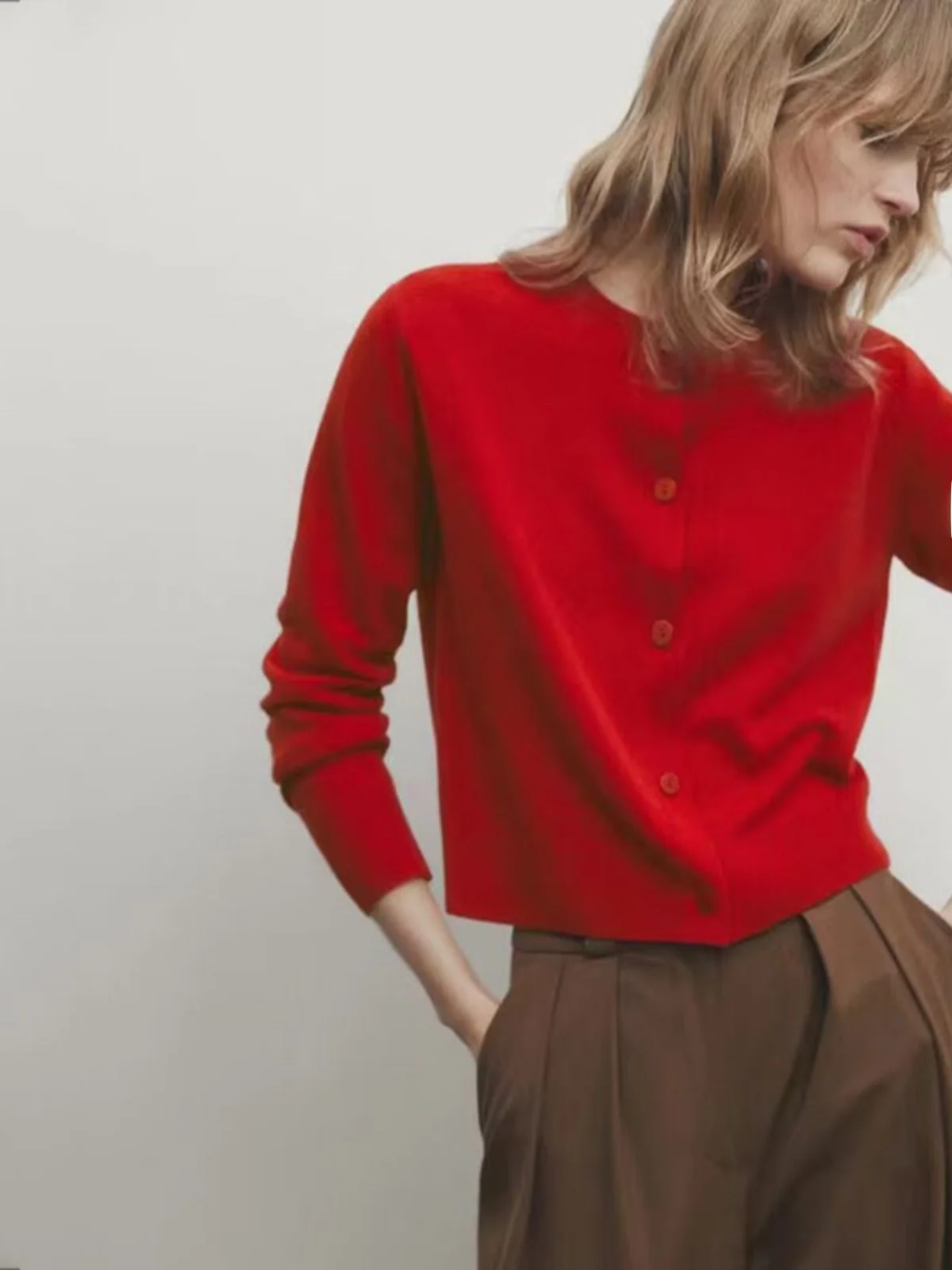 

MD женская красная трикотажная шерстяная смесь ор Jaet круглая Ne открытая передняя повседневная одежда весеннее новое поступление женская модная верхняя одежда