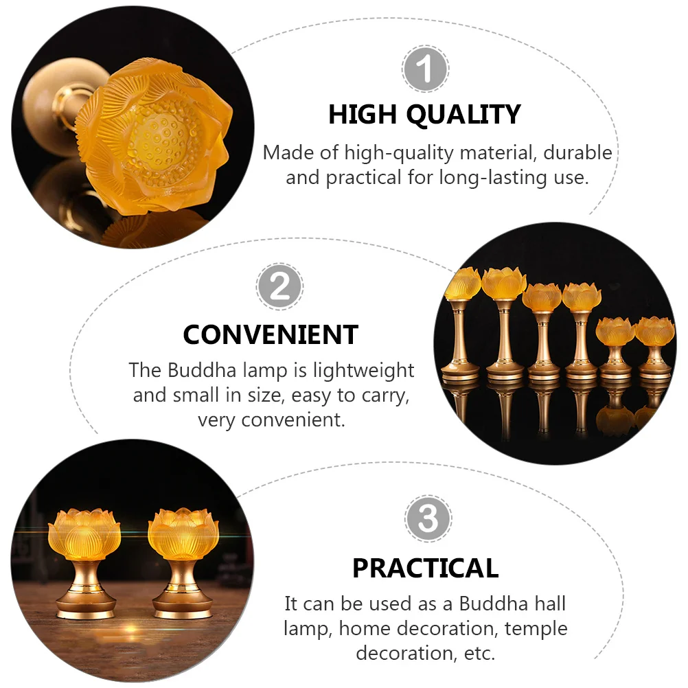 

2pcs Led For Led Lotus Lamp Buddha Buddhist Light Hall Home Decoration Temple Desktop Buddhist Light Room Decor