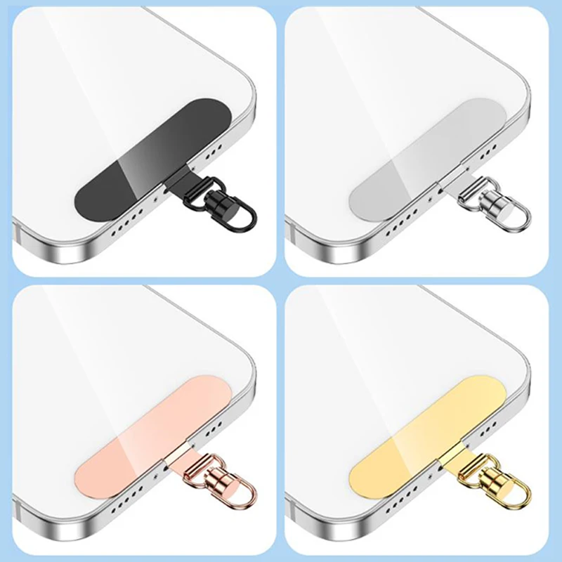 Steel Phone Lanyard Gasket Patch Anti-lost Anti Fall Mobile Phone Rope Card Metal Clip Strap Hang Cord Tab Accessories view 4