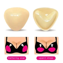 Inserts de soutien-gorge push-up auto-adhésifs monochromes, double face, ultra collant, réutilisable, rehausseur de poitrine, rembourrage, 1 paire