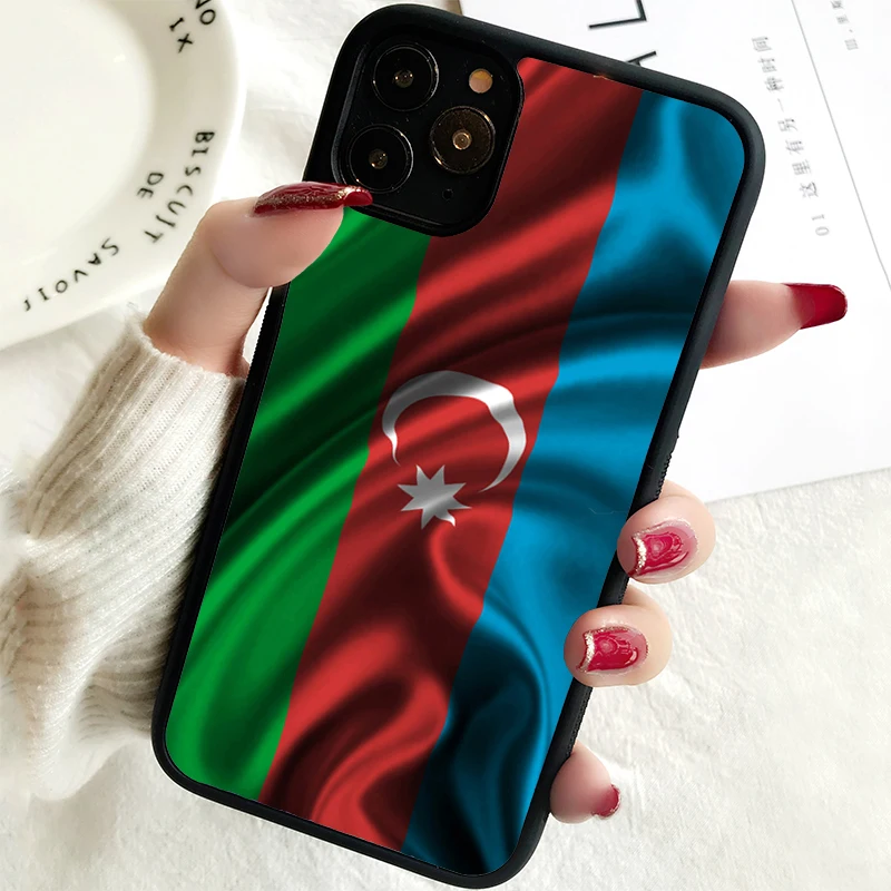 5 5S SE 2020 Phone Cover Case for iPhone 6 6S 7 8 PLUS X XS XR 11 12 13 MINI 14 PRO MAX Rubber Silicone  Azerbaijan Flag