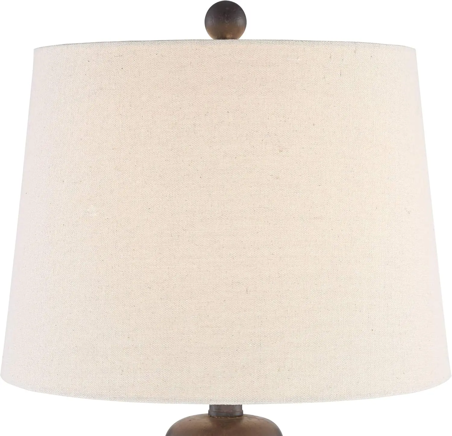 

Hill ABEL Traditional Vintage Style Table Lamps 24.25" High Set of 2 Pedestal Bronze Brown Off White Tapered Drum Shade Deco