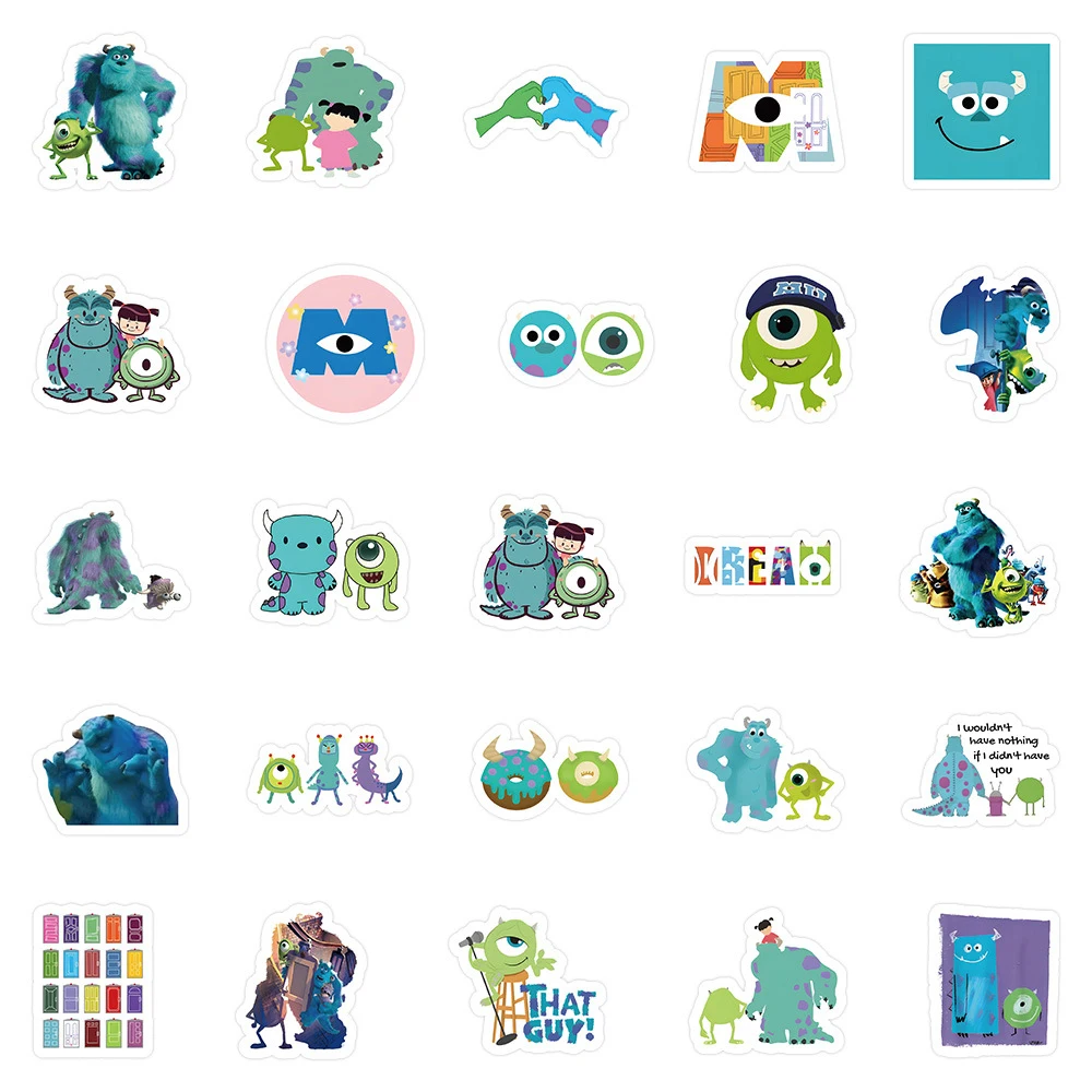 10/30/50pcs Disney Anime Monsters University Graffiti Stickers Cartoon Decals Kids Toys Skateboard Laptop Car Stationery Sticker