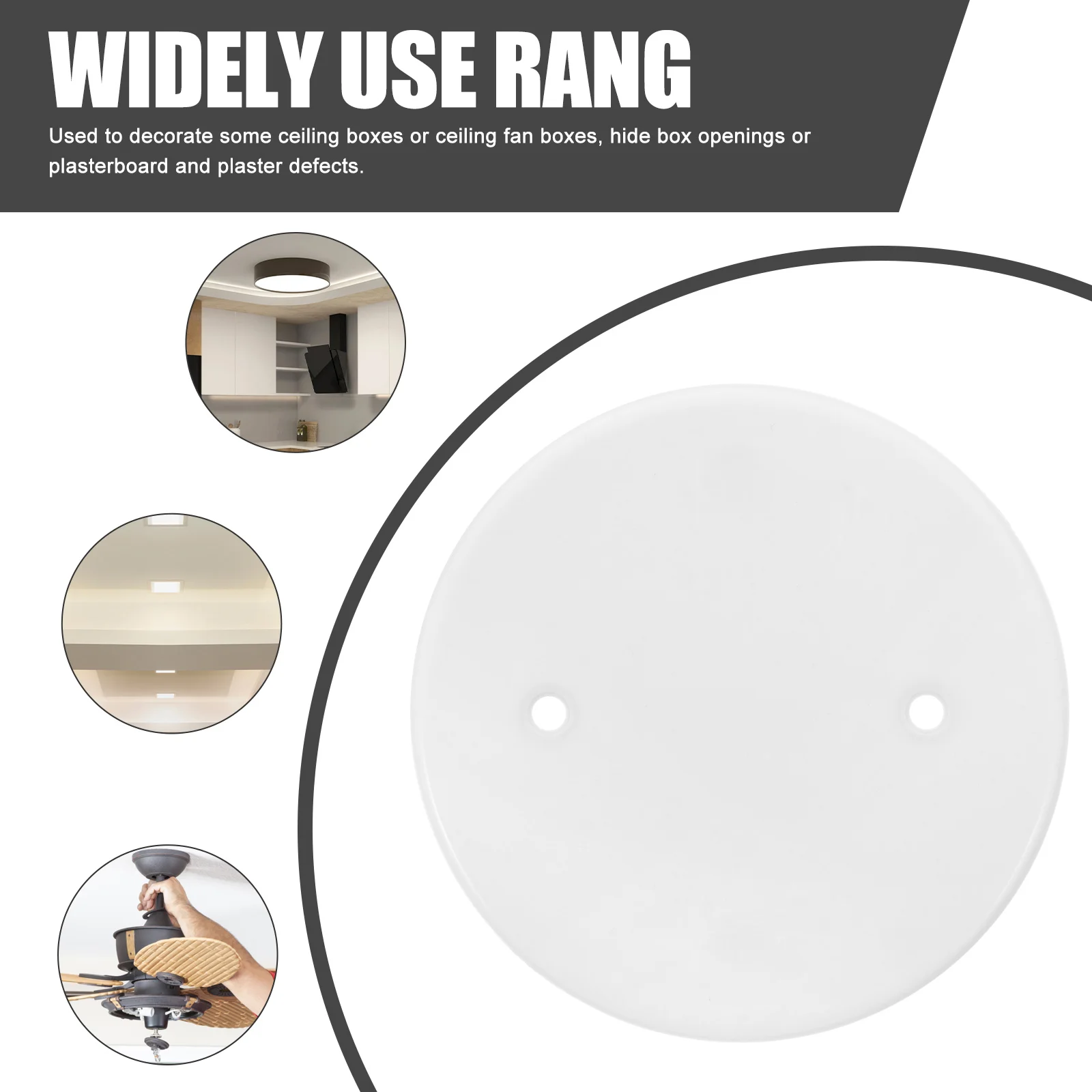 30pcs Eight Sided Box Covers Round Wire Panel Blank Outlet Covers for Ceiling Boxes PP Smooth Flame Retardant Easy