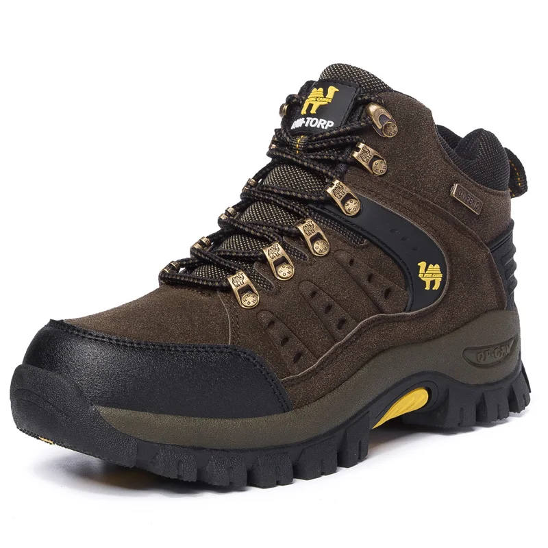 HIKEUP-Botas de caminhada acolchoadas altas para homens e mulheres, sapatos de algodão ao ar livre, botas de neve antiderrapantes, botas de trekking