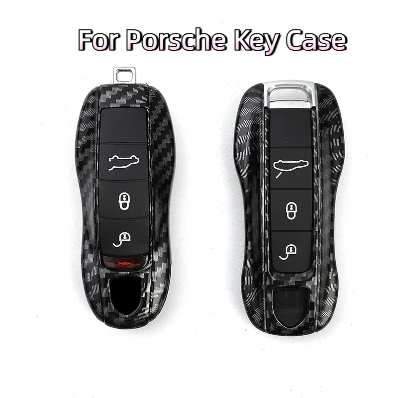 Für Porsche Boxster Cayman Panamera Cayenne 911 Autoschlüsselabdeckung 918 997 991 Kohlefaser-Schlüsseletui Autozubehör Schutzabdeckung