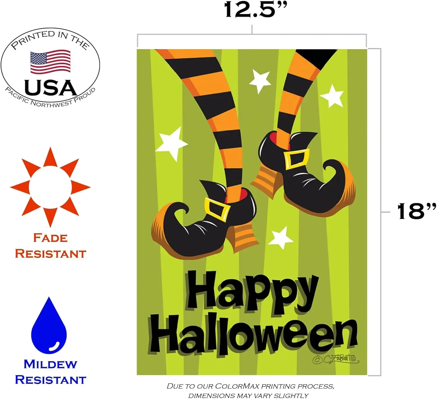 Toland Home Garden 119270 Witch Feet Halloween Flag 12x18 Inch Double Sided Halloween Garden Flag for Outdoor House Fall Fla GGX