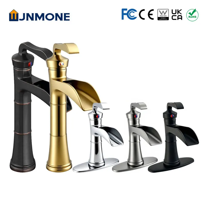 

Waterfall Bathroom Sink Faucet Hot Cold Bathroom Faucet Brass Mixer Water Tap Deck Mounted 1-3 Holes Washbasin Taps Basin Faucet