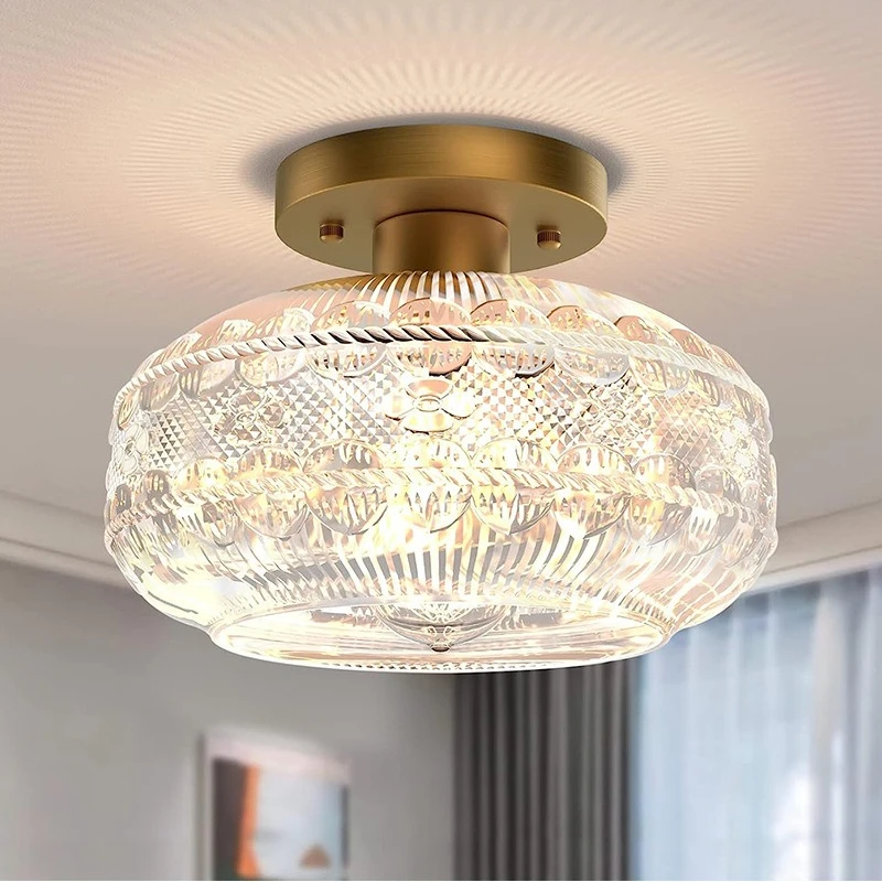Bestselling American LED Lantern Home Ceiling Lights Clear Glass Shade Chandelier Corridor Bedroom Kitchen Hanging Lamps E27