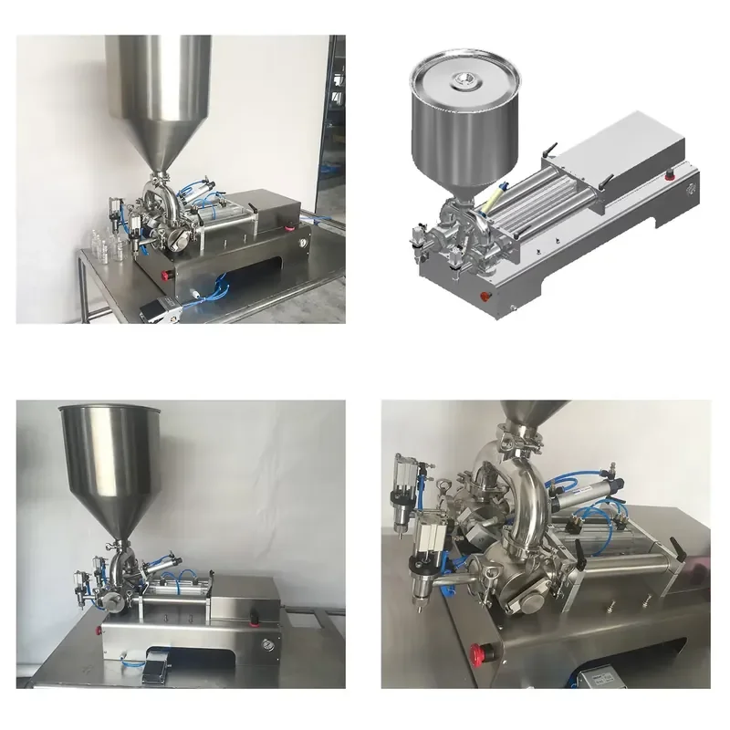 for 1-5000g Semi-Auto Horizontal Sauce Beverage Can Filling Machine Double Outlet Explosion-Proof Paste Canning Equipment