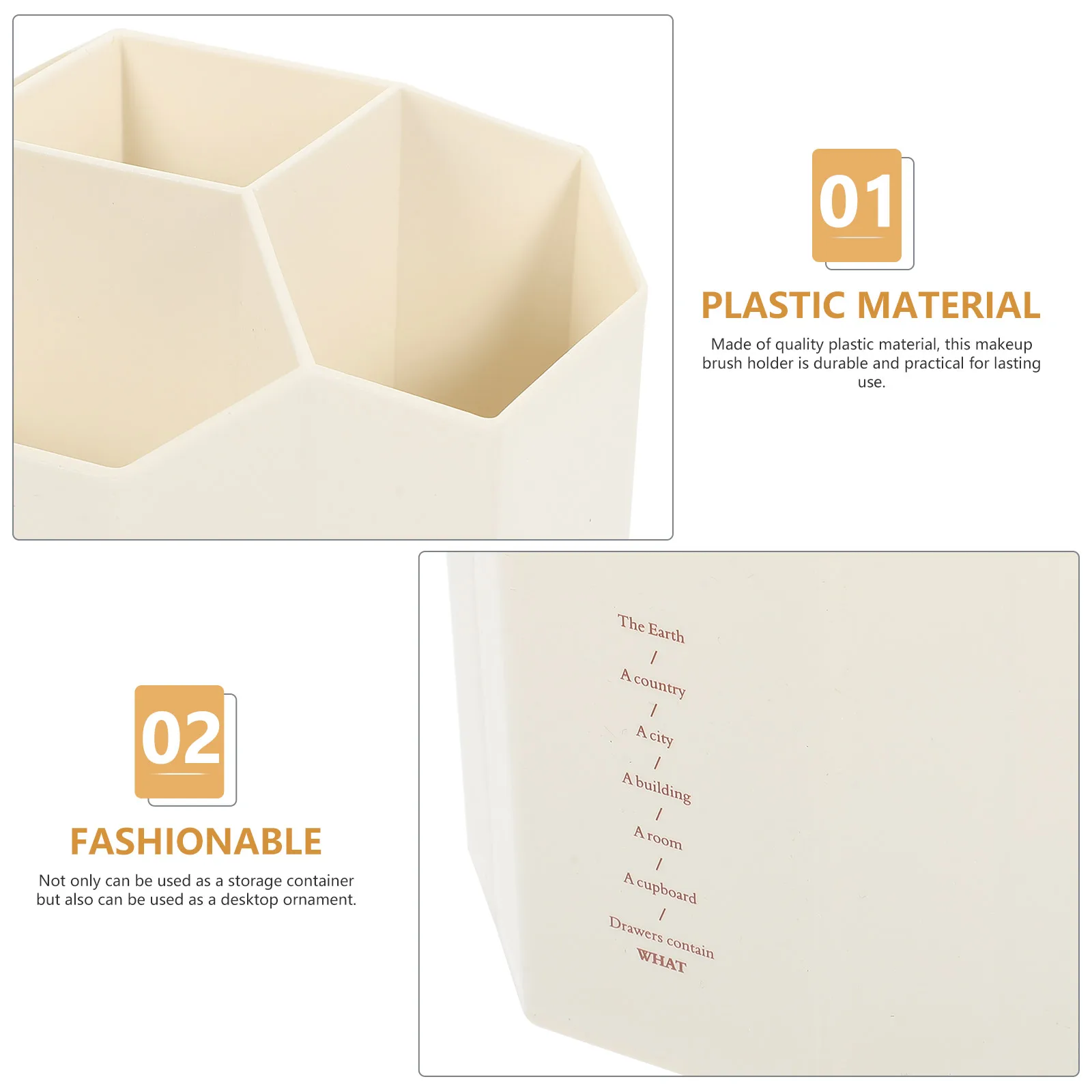 

Rotating Makeup Brush Holder Plastic Storage Box Pen Cup Desk Organizer Container Travel Desktop Accessories Office