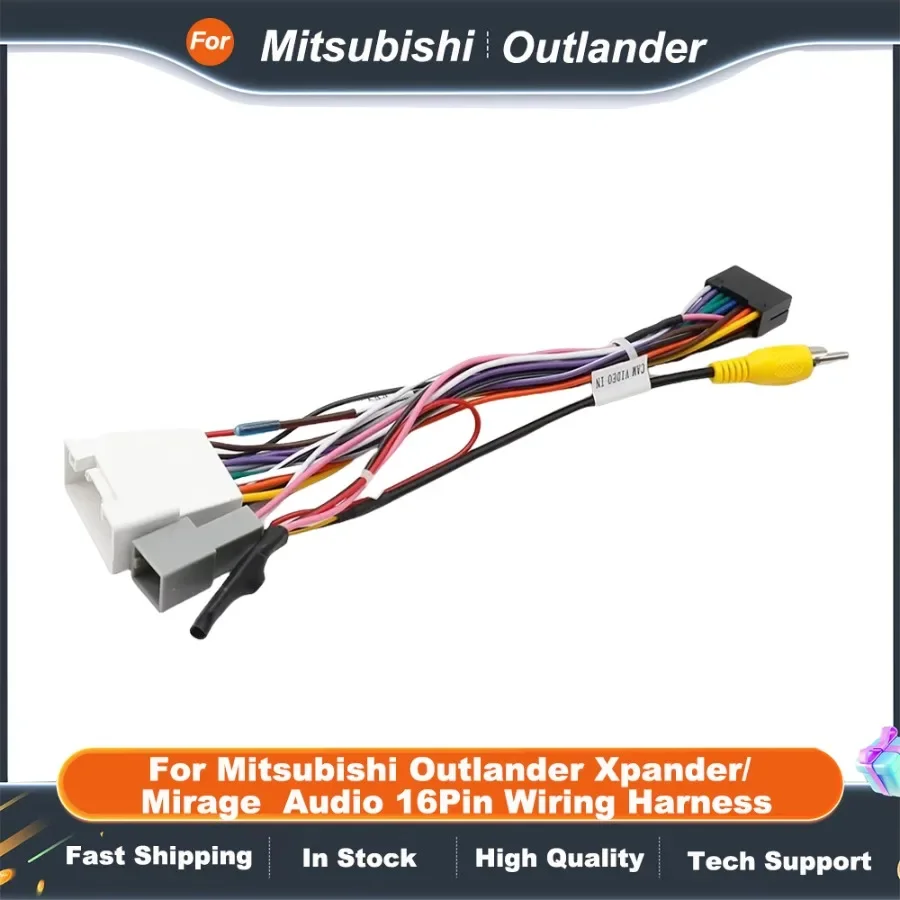 

16-контактный жгут проводов автомобильного радио для Mitsubishi Outlander Xpander/Mirage, адаптер кабеля питания стерео