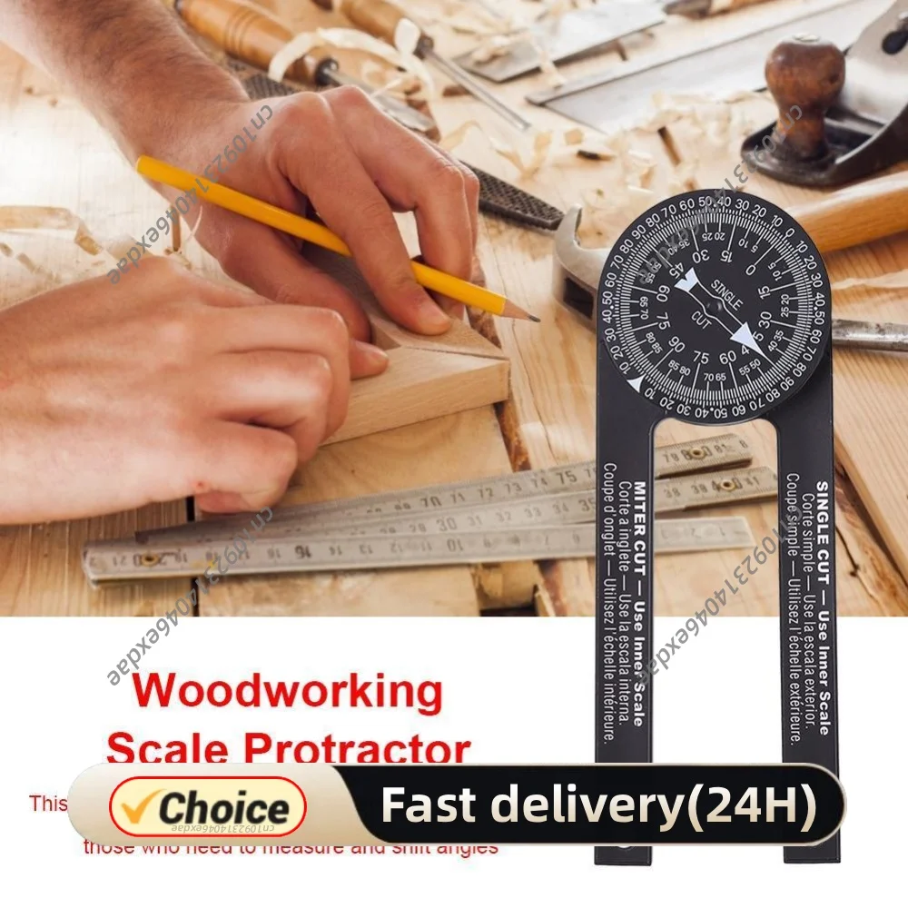 Miter Saw Protractor High Precision Woodworking Cutting Positioner Inside & Outside Miter Angle Finder for Building Trades