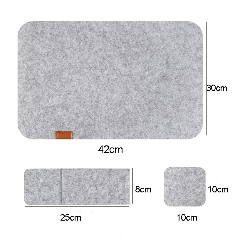 3/12/18pcs Kitchen Washable Felt Dinning Placemats for Table Mat Heat Insulated Glass Coasters Cutlery Storage Bags Home Decor