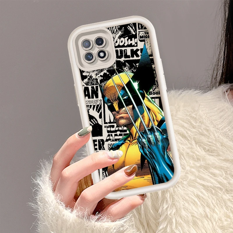 Marvel Anime Spiderman Wolverine For OPPO A98 A94 A78 A76 A74 A72 A54 Reno10 8 7 Shockproof Soft Eye Ladder Phone Case