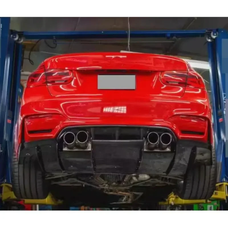 For BMW M3 M4 F80 F82 F83 2014-2020 Carbon Fiber Rear Bumper Lip Diffuser Spoiler Rear Lip Guard Bumper Protector V Style kits