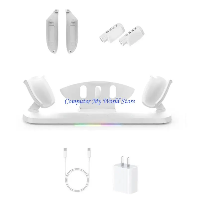 

Charging Dock Fast Charging Colorful Light for 3 Accessories Charging Stand Controller Headset Charging Station