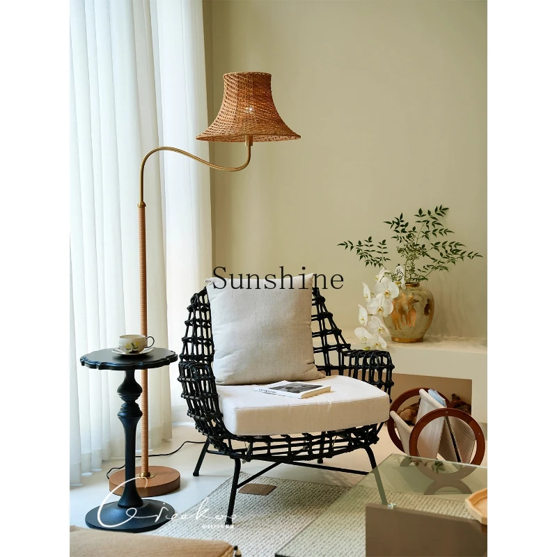 

Home Furnishing Series Handmade Rattan Armrest Living Room Single Sofa Chair Simple and Modern
