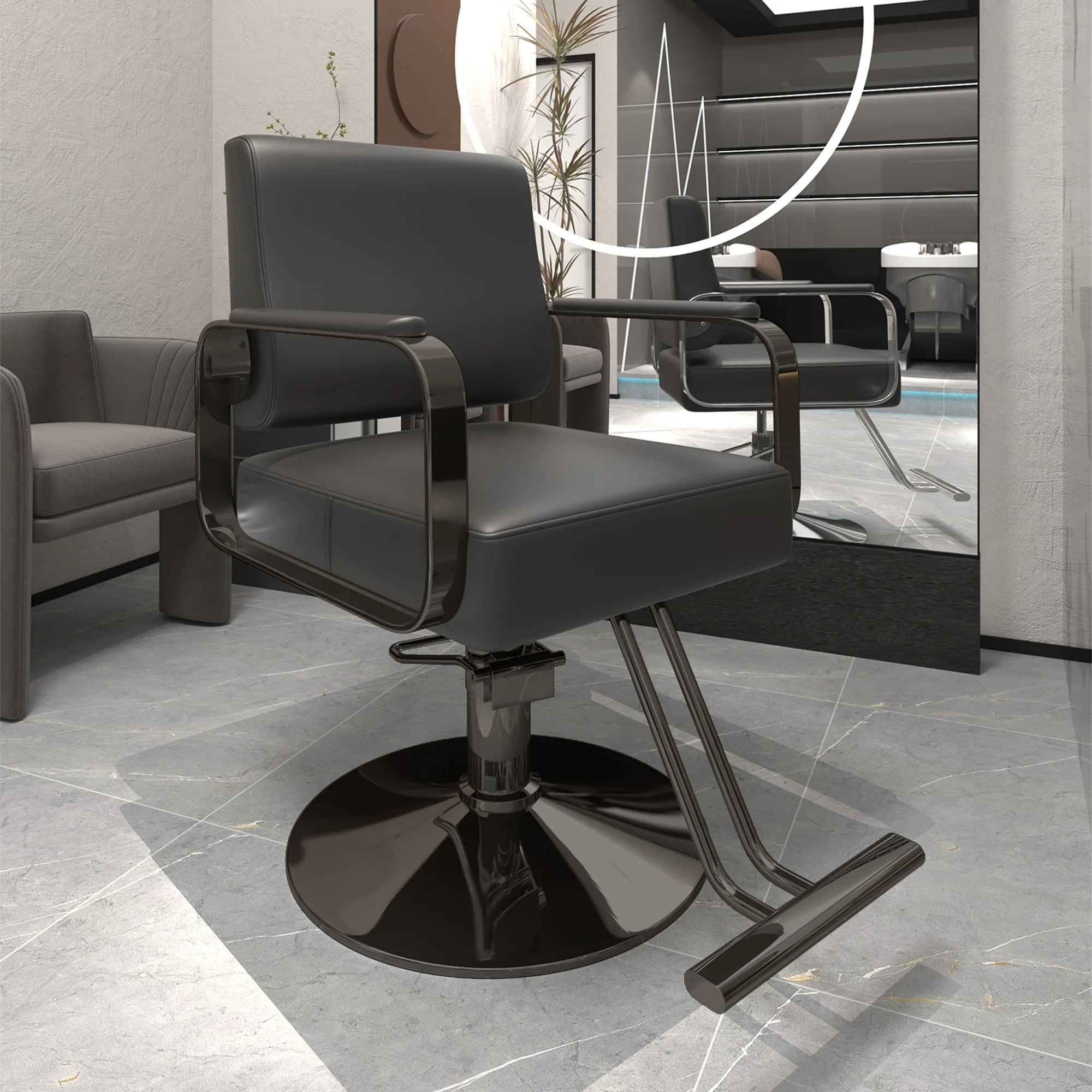 Fauteuil chaise de barbier professionnelle ergonomique conception confortable plancher chaise de bar