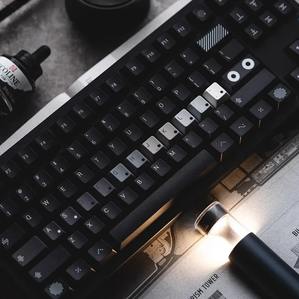FBB OPXY موضوع Keycap مجموعة PBT الأسود التدرج سميكة الكرز الشخصي Keycap لملحقات لوحة المفاتيح الميكانيكية 146 مفاتيح